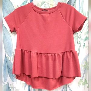 Rose colored flowy hem blouse
